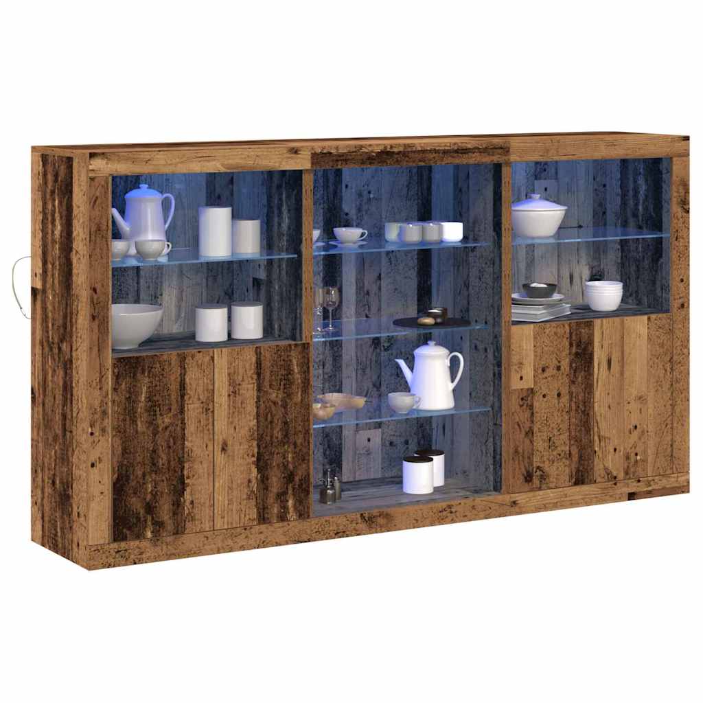 vidaXL LED Sideboard Old Wood 181.5 x 37 x 100 cm Engineered Wood 3