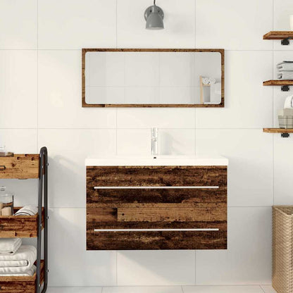 vidaXL Bathroom Sink Cabinet with Drawer Old Wood 80 x 38.5 x 48 cm 4