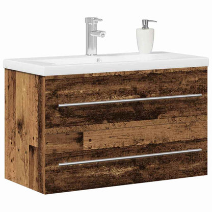 vidaXL Bathroom Sink Cabinet with Drawer Old Wood 80 x 38.5 x 48 cm 3