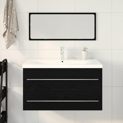 vidaXL Bathroom Sink Cabinet 3 pcs Black Oak 90 x 38.5 x 48 cm 4