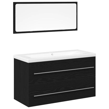 vidaXL Bathroom Sink Cabinet 3 pcs Black Oak 90 x 38.5 x 48 cm 2