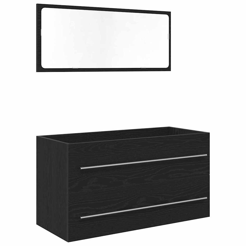 vidaXL Bathroom Sink Cabinet 3 pcs Black Oak 90 x 38.5 x 48 cm 6