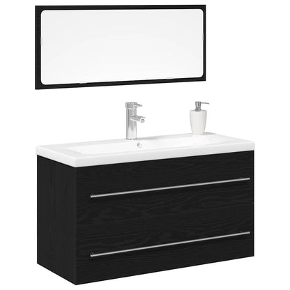 vidaXL Bathroom Sink Cabinet 3 pcs Black Oak 90 x 38.5 x 48 cm 3