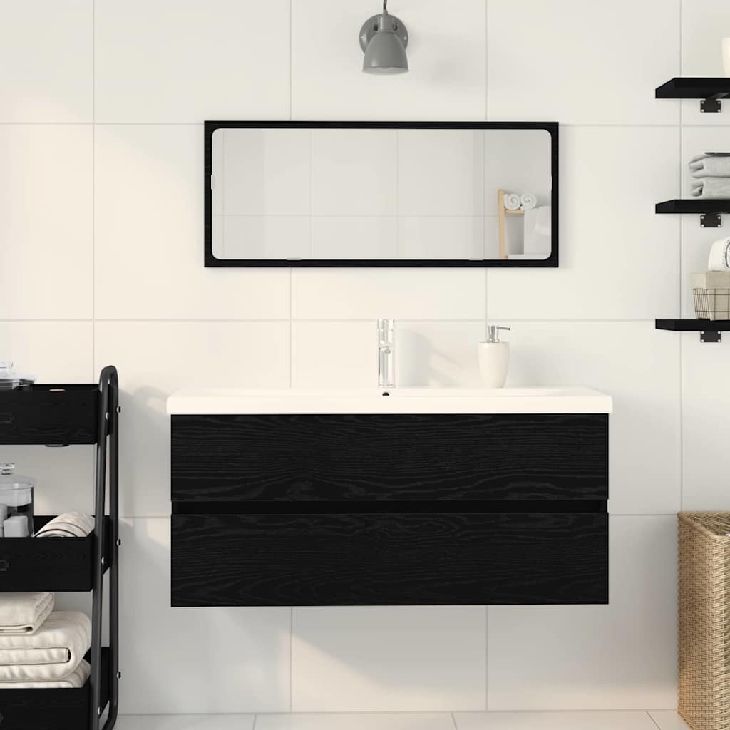 vidaXL Bathroom Sink Cabinet Black Oak 90 x 39 x 62 cm Engineered Wood 4