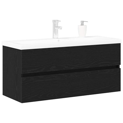 vidaXL Bathroom Sink Cabinet Black Oak 90 x 39 x 62 cm Engineered Wood 3