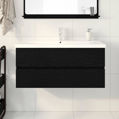 vidaXL Bathroom Sink Cabinet Black Oak 100 x 39 x 62 cm 4