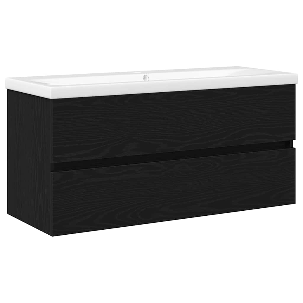 vidaXL Bathroom Sink Cabinet Black Oak 100 x 39 x 62 cm 2