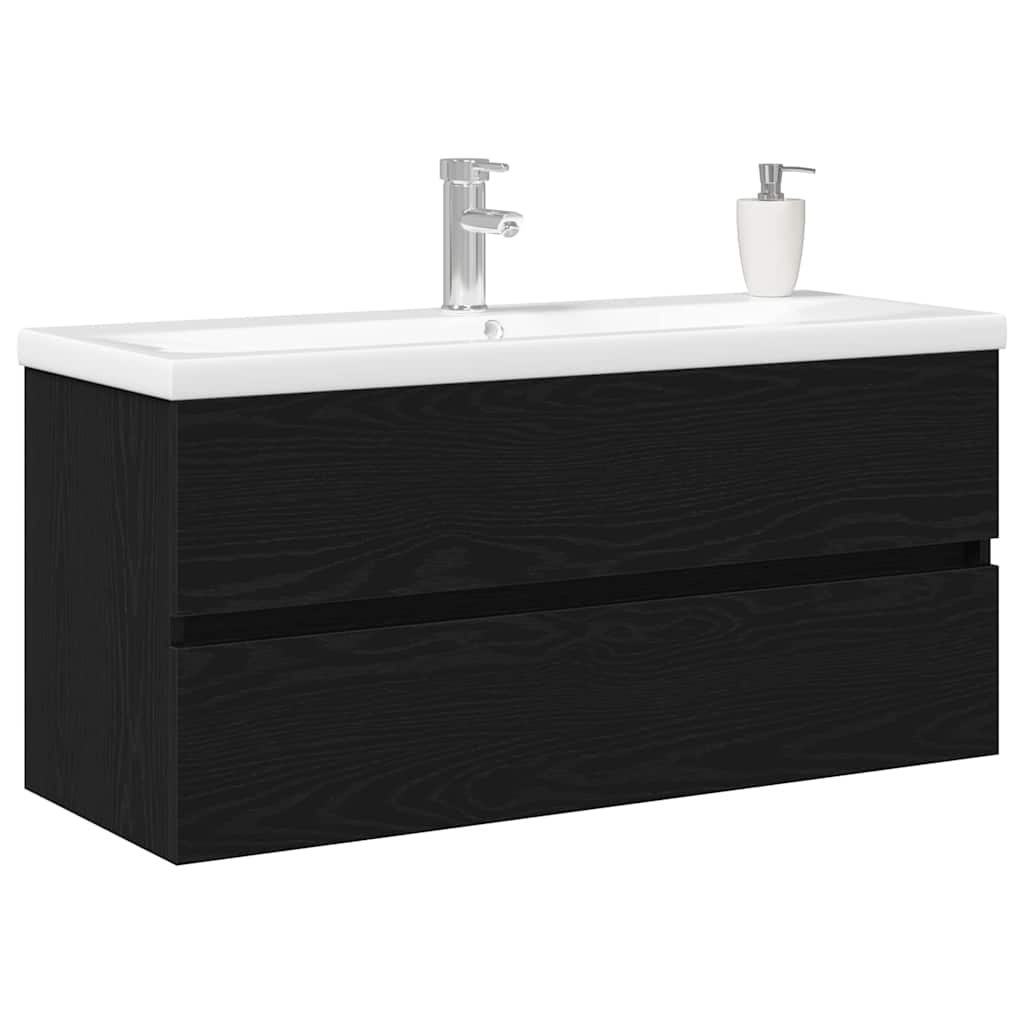 vidaXL Bathroom Sink Cabinet Black Oak 100 x 39 x 62 cm 3