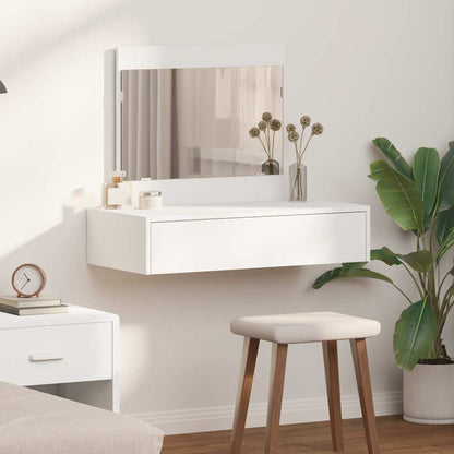 Dressing Table Brown Engineered Wood without LED 83 x 40 x 70 cm White