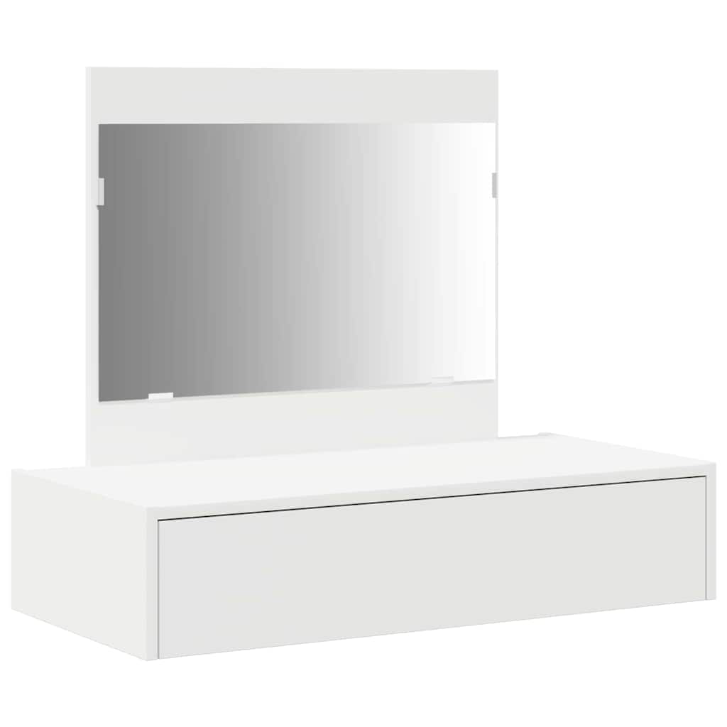 Dressing Table Brown Engineered Wood without LED 83 x 40 x 70 cm White