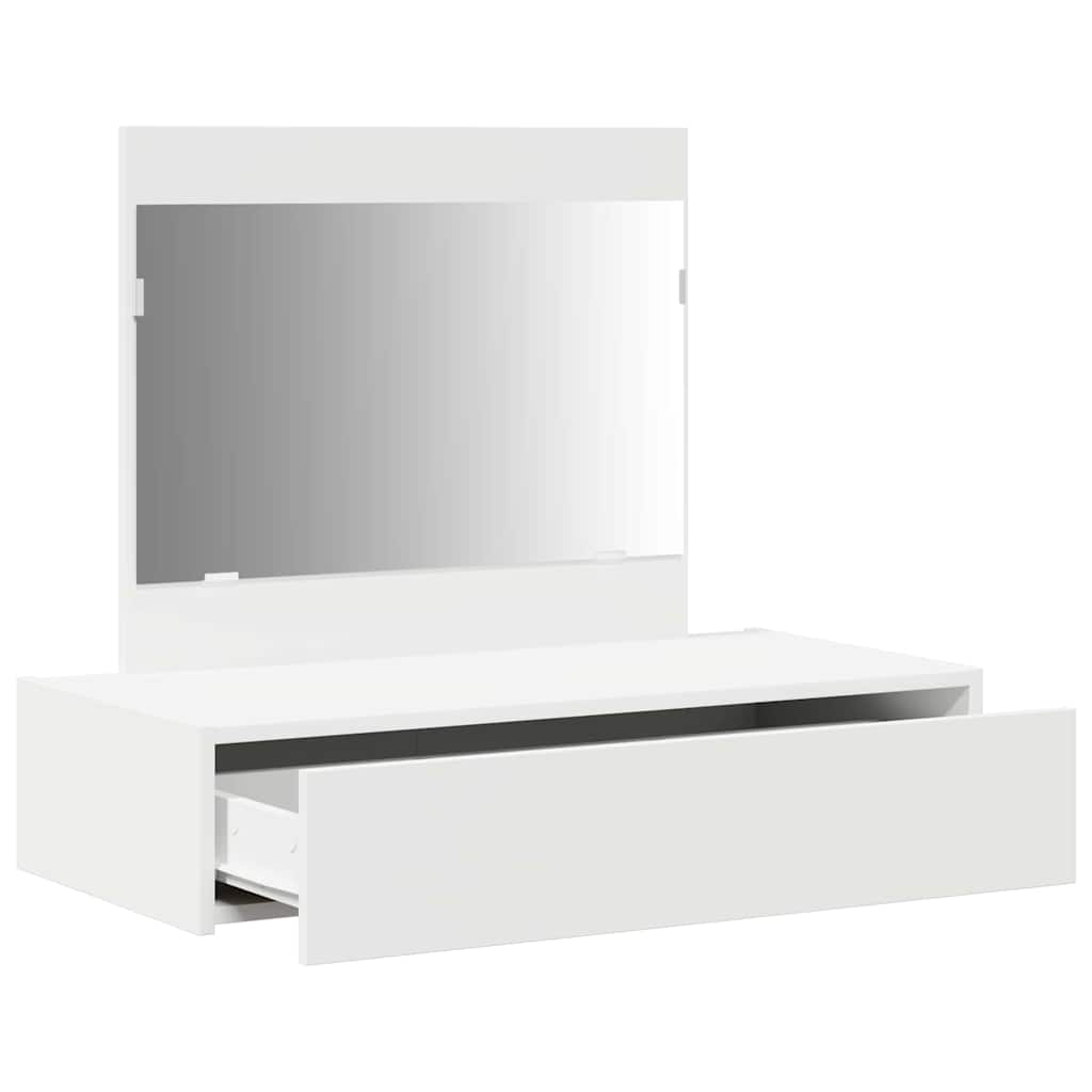 Dressing Table Brown Engineered Wood without LED 83 x 40 x 70 cm White