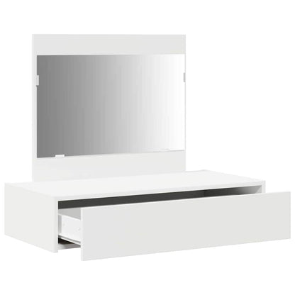 Dressing Table Brown Engineered Wood without LED 83 x 40 x 70 cm White