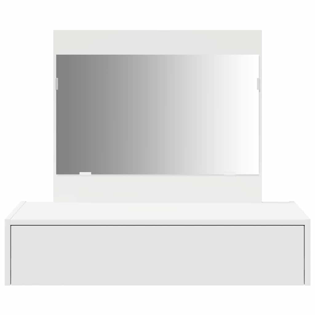 Dressing Table Brown Engineered Wood without LED 83 x 40 x 70 cm White