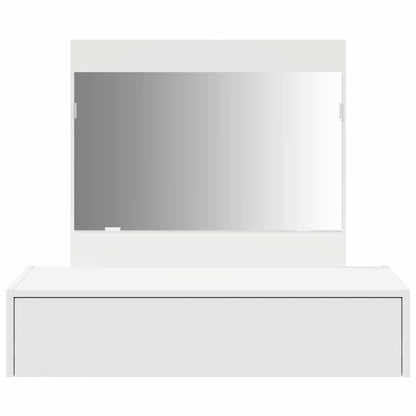 Dressing Table Brown Engineered Wood without LED 83 x 40 x 70 cm White
