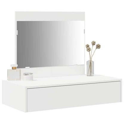 Dressing Table Brown Engineered Wood without LED 83 x 40 x 70 cm White