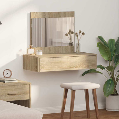 Dressing Table Brown Engineered Wood without LED 83 x 40 x 70 cm Sonoma oak