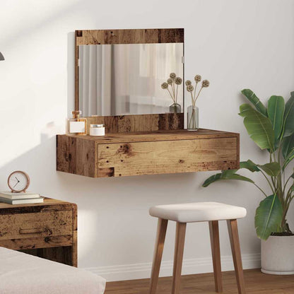 Dressing Table Brown Engineered Wood without LED 83 x 40 x 70 cm Old wood