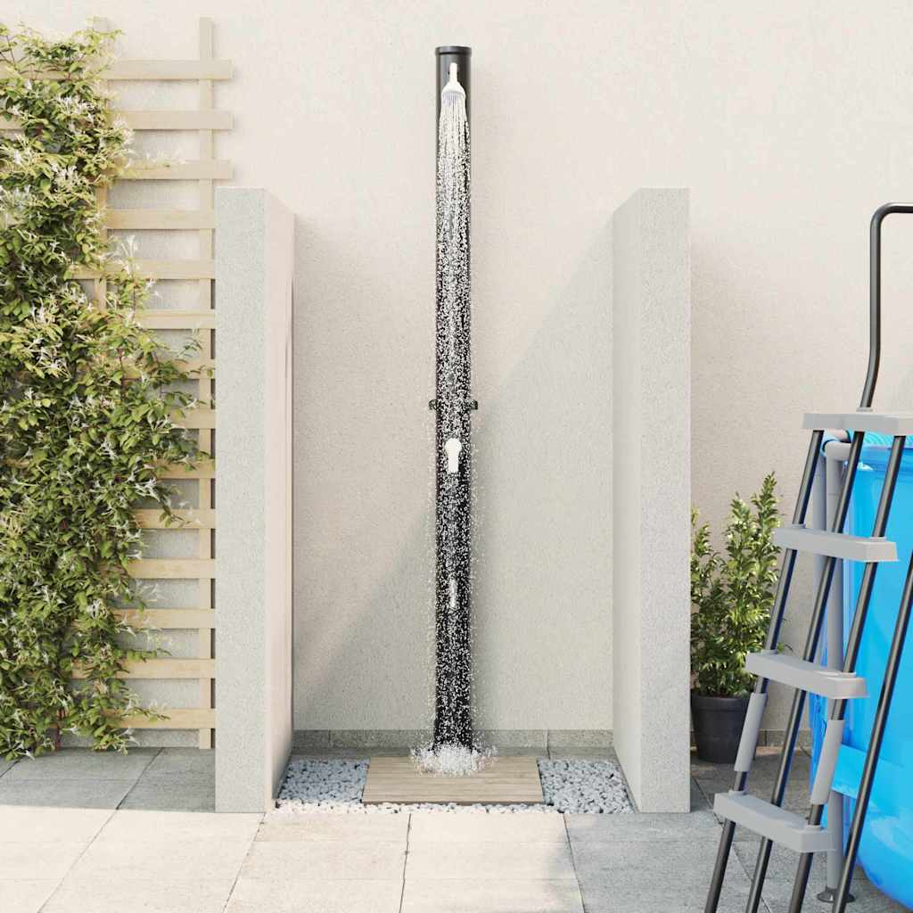 Outdoor Solar shower 20 L PVC and Aluminium Black 7 cm top shower with faucet