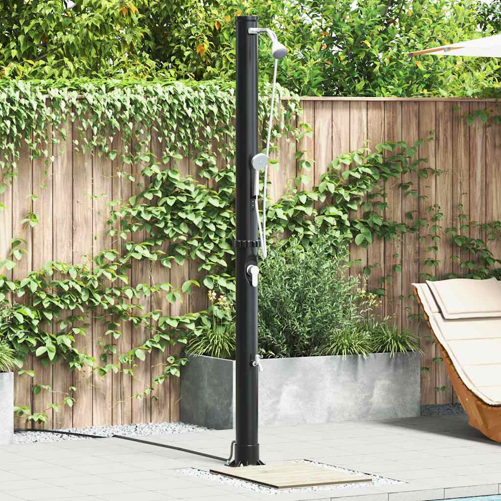 Outdoor Solar shower 20 L PVC and Aluminium Black 7 cm top shower with faucet &handheld head
