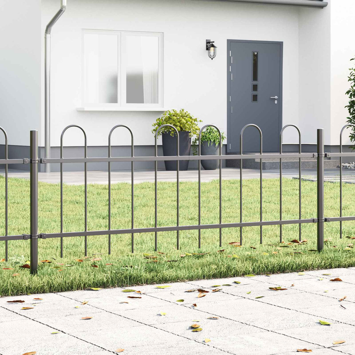 vidaXL Garden Fence BOXTEL Grey Height 60 cm