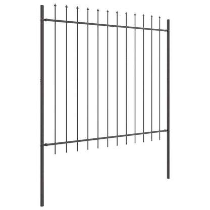 vidaXL Garden Fence WOERDEN 3 pcs 5.1 x 1.5 m Powder-coated Steel Grey 4
