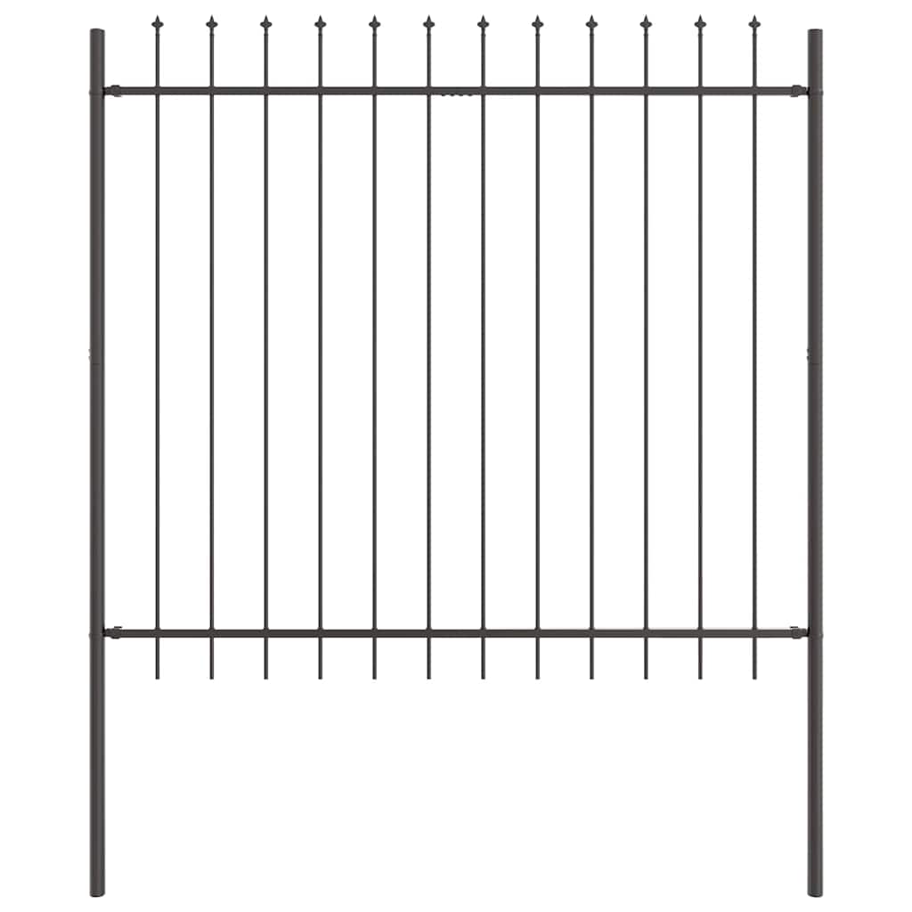 vidaXL Garden Fence WOERDEN 3 pcs 5.1 x 1.5 m Powder-coated Steel Grey 5