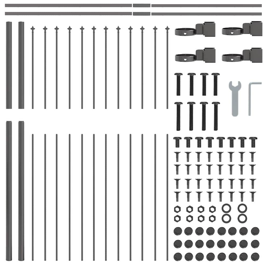 vidaXL Garden Fence WOERDEN 3 pcs 5.1 x 1.5 m Powder-coated Steel Grey 6