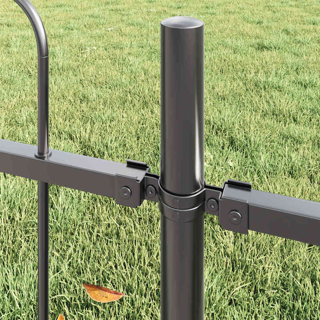 vidaXL Garden Fence BOXTEL 4 pcs 6.8 x 1 m Powder-coated Steel Grey 3