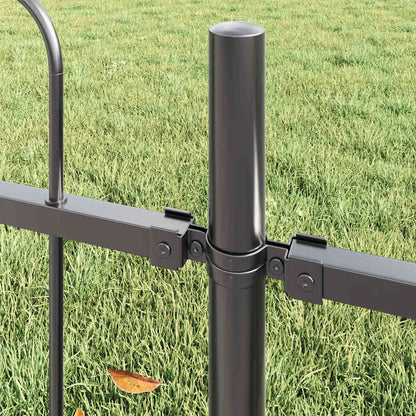 vidaXL Garden Fence BOXTEL 4 pcs 6.8 x 1 m Powder-coated Steel Grey 3