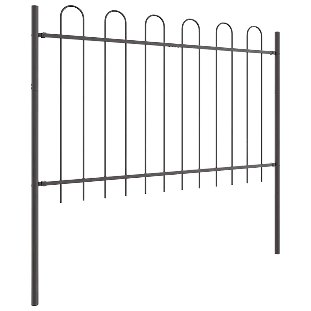 vidaXL Garden Fence BOXTEL 4 pcs 6.8 x 1 m Powder-coated Steel Grey 4