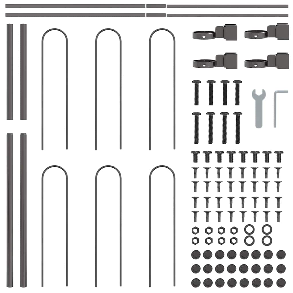 vidaXL Garden Fence BOXTEL 4 pcs 6.8 x 1 m Powder-coated Steel Grey 6