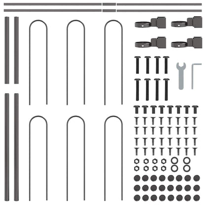 vidaXL Garden Fence BOXTEL 4 pcs 6.8 x 1 m Powder-coated Steel Grey 6