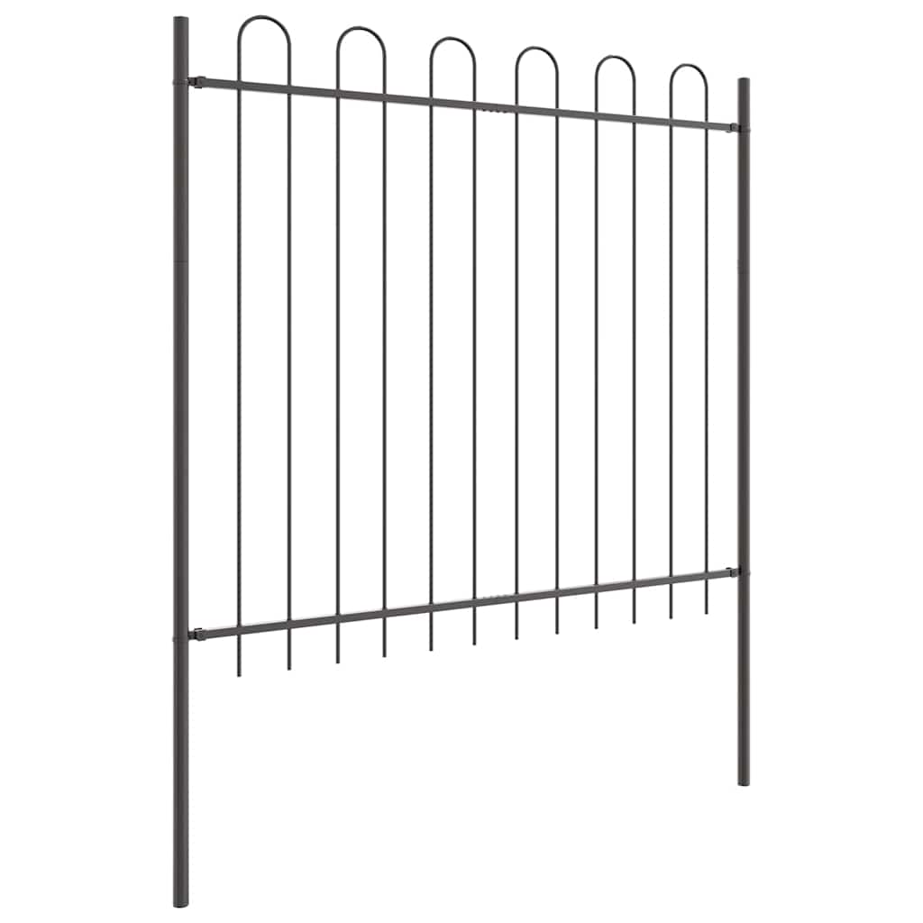 vidaXL Garden Fence BOXTEL 4 pcs 6.8 x 1.5 m Powder-coated Steel Grey 4