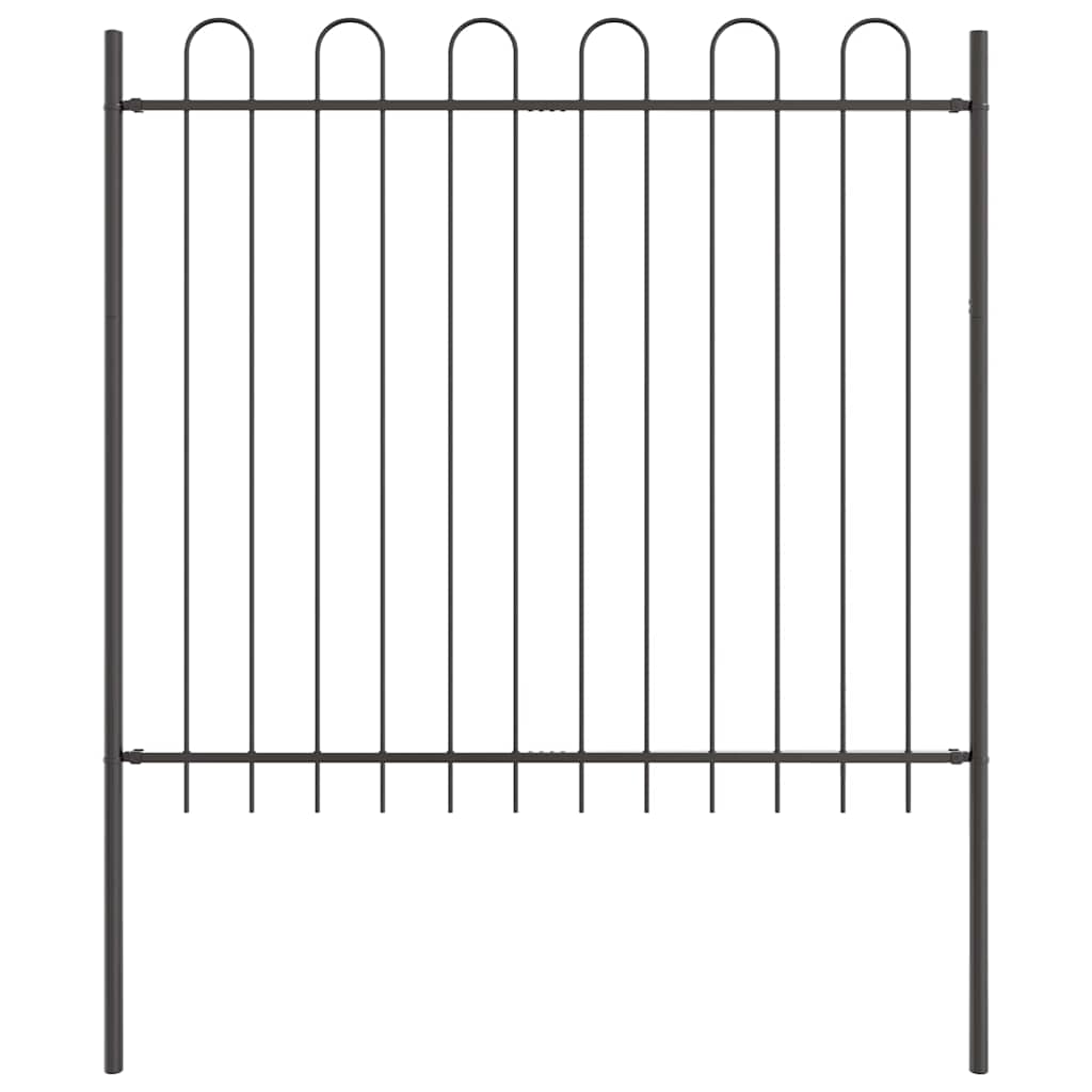 vidaXL Garden Fence BOXTEL 4 pcs 6.8 x 1.5 m Powder-coated Steel Grey 5