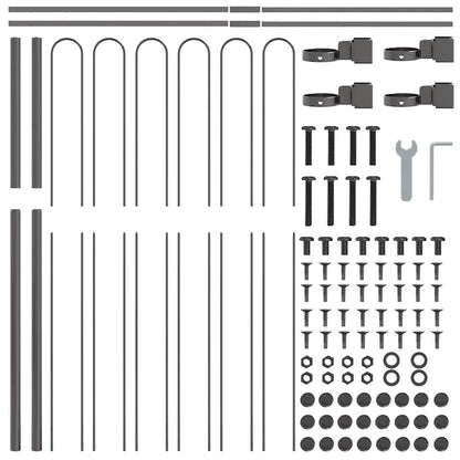 vidaXL Garden Fence BOXTEL 4 pcs 6.8 x 1.5 m Powder-coated Steel Grey 6
