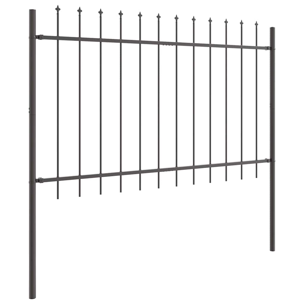 vidaXL Garden Fence WOERDEN 5 pcs 8.5 x 1 m Powder-coated Steel Grey 4