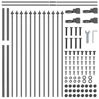 vidaXL Garden Fence WOERDEN 5 pcs 8.5 x 1 m Powder-coated Steel Grey 6