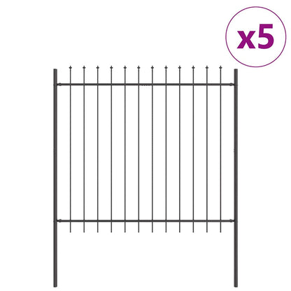 vidaXL Garden Fence WOERDEN 5 pcs 8.5 x 1.5 m Powder-coated Steel Grey 2