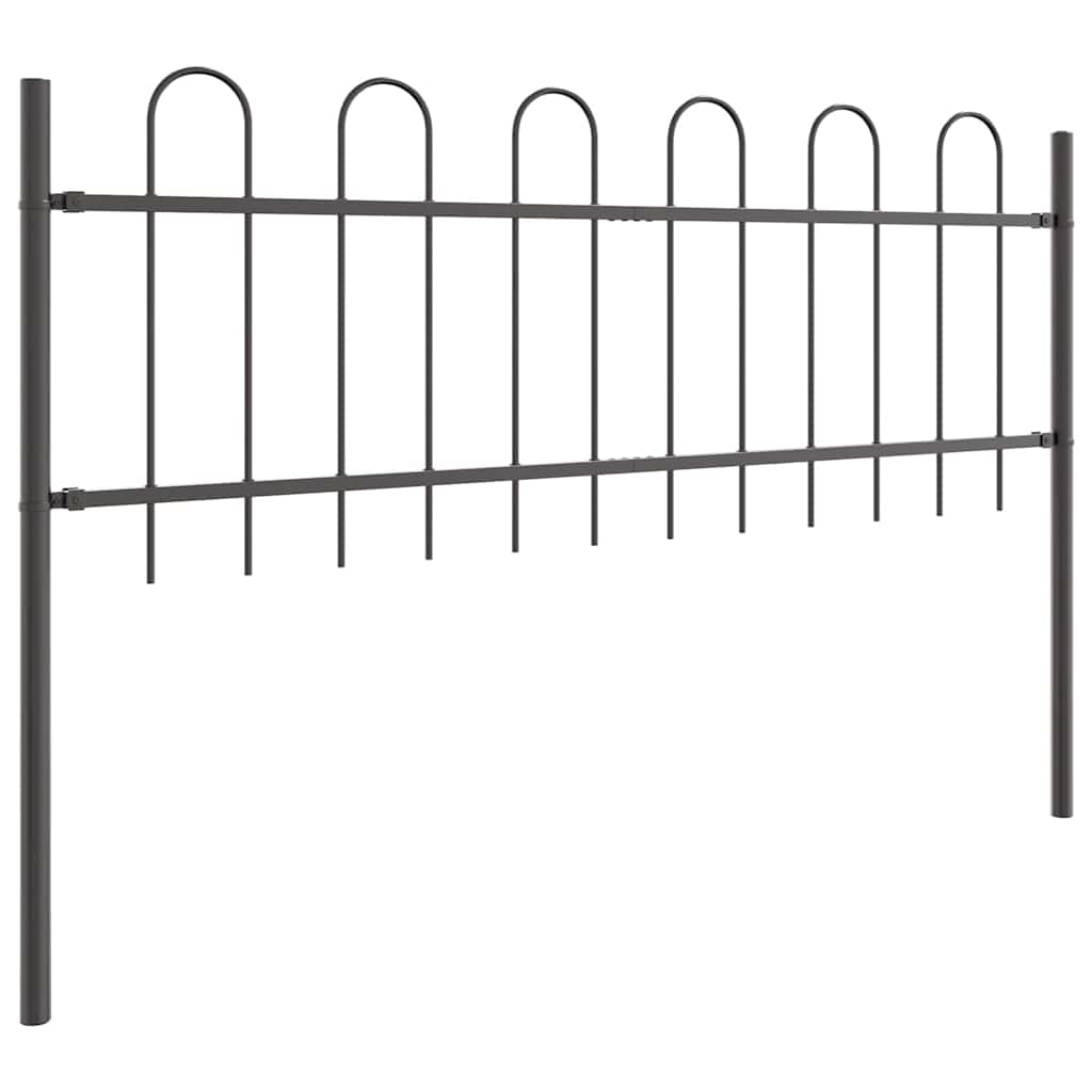 vidaXL Garden Fence BOXTEL 5 pcs 8.5 x 0.6 m Powder-coated Steel Grey 4