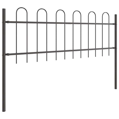 vidaXL Garden Fence BOXTEL 5 pcs 8.5 x 0.6 m Powder-coated Steel Grey 4