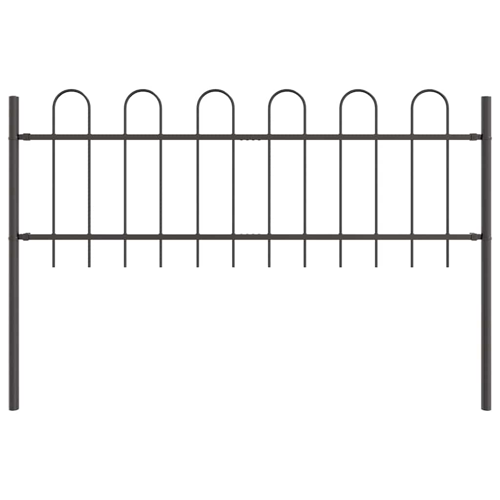 vidaXL Garden Fence BOXTEL 5 pcs 8.5 x 0.6 m Powder-coated Steel Grey 5