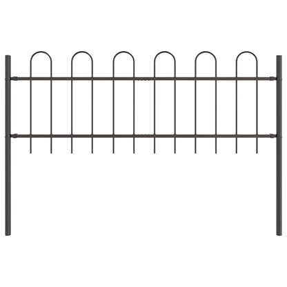vidaXL Garden Fence BOXTEL 5 pcs 8.5 x 0.6 m Powder-coated Steel Grey 5
