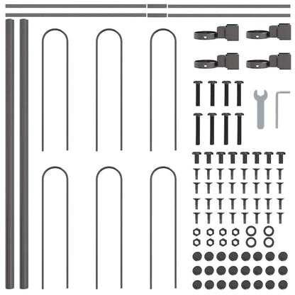vidaXL Garden Fence BOXTEL 5 pcs 8.5 x 0.6 m Powder-coated Steel Grey 6