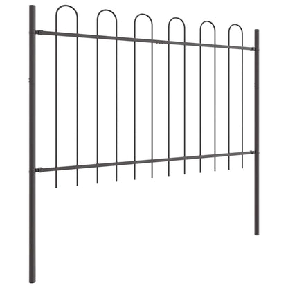vidaXL Garden Fence BOXTEL 5 pcs 8.5 x 0.8 m Powder-coated Steel Grey 4