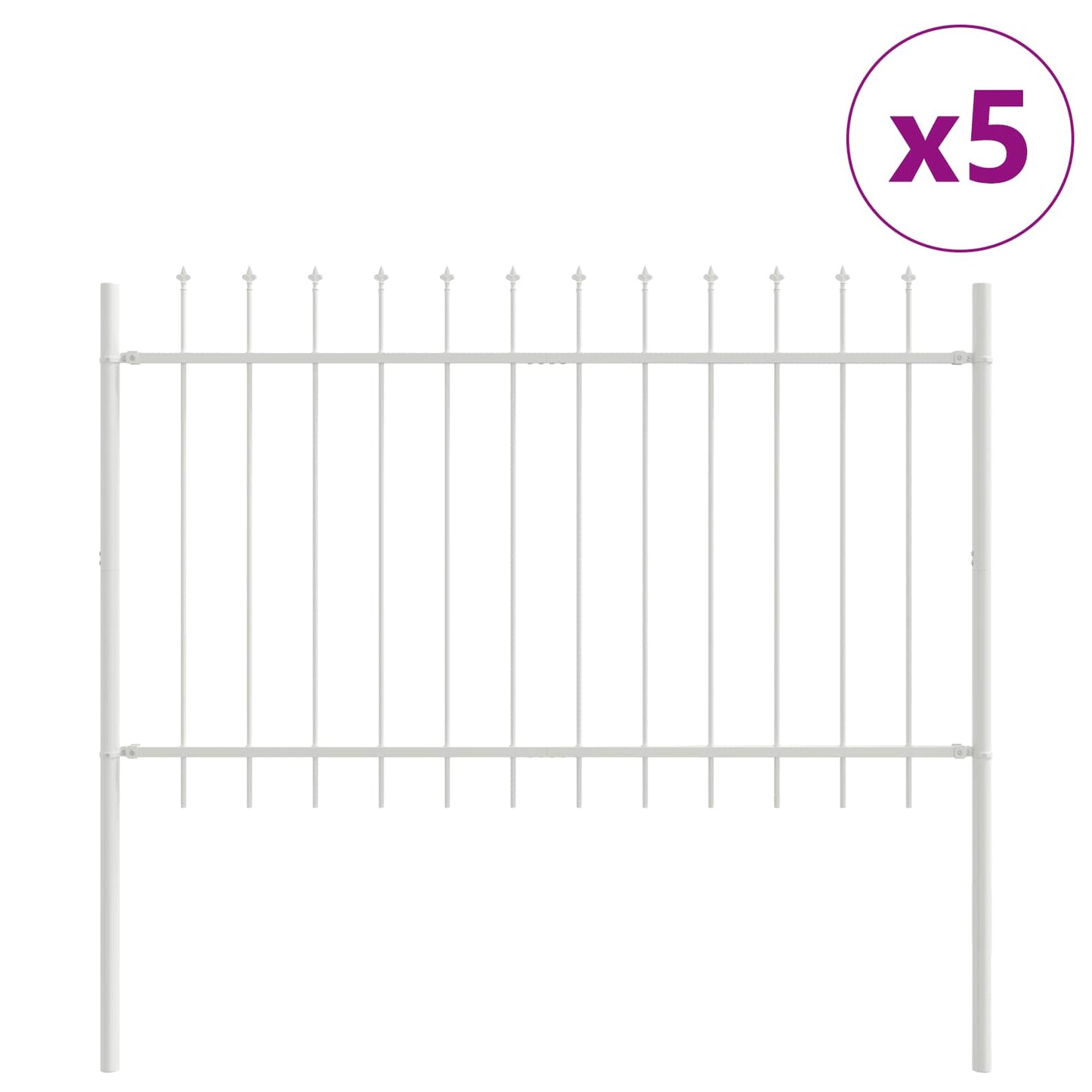 vidaXL Garden Fence WOERDEN 5 pcs 8.5 x 0.8 m Powder-coated Steel 2