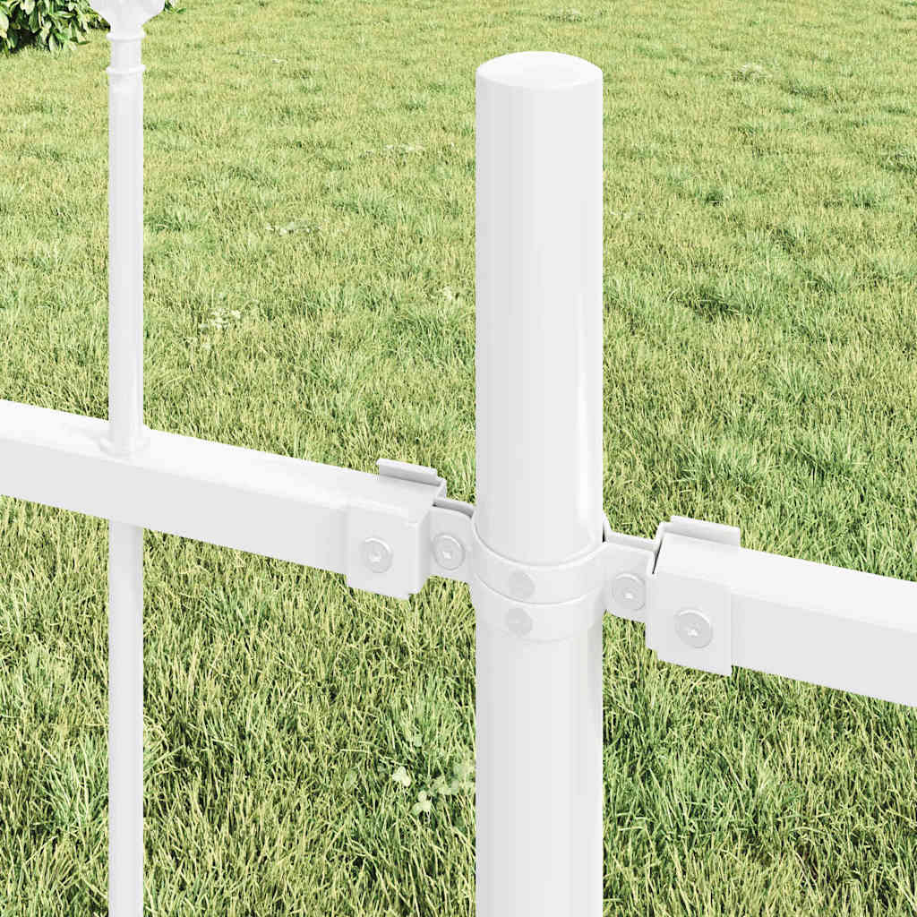 vidaXL Garden Fence WOERDEN 5 pcs 8.5 x 1 m Powder-coated Steel White 3
