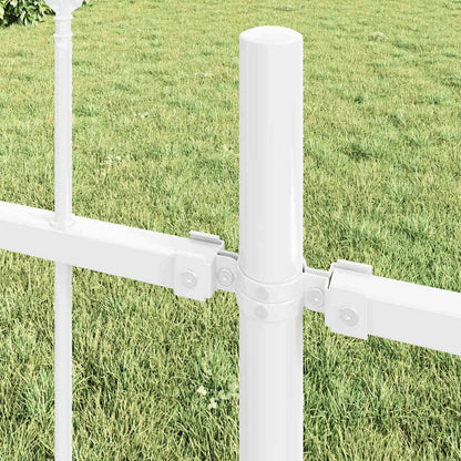 vidaXL Garden Fence WOERDEN 5 pcs 8.5 x 1 m Powder-coated Steel White 3