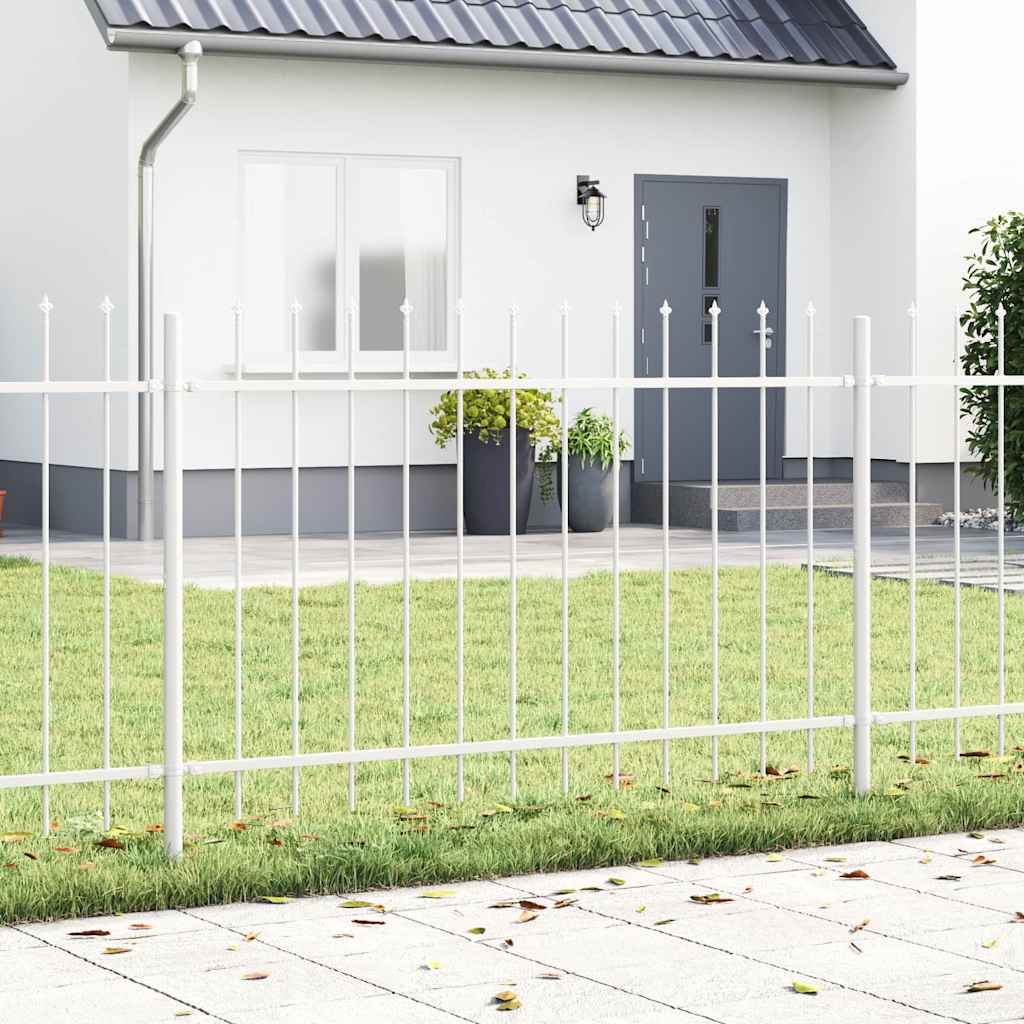 vidaXL Garden Fence WOERDEN 5 pcs 8.5 x 1 m Powder-coated Steel White 1