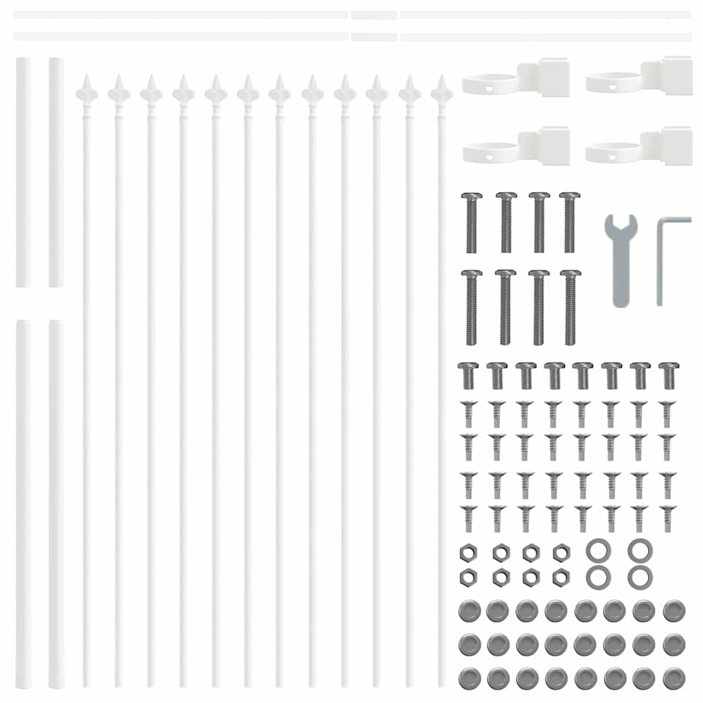 vidaXL Garden Fence WOERDEN 5 pcs 8.5 x 1 m Powder-coated Steel White 5