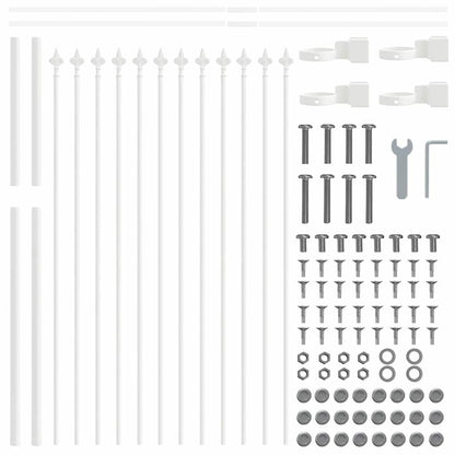 vidaXL Garden Fence WOERDEN 5 pcs 8.5 x 1 m Powder-coated Steel White 5